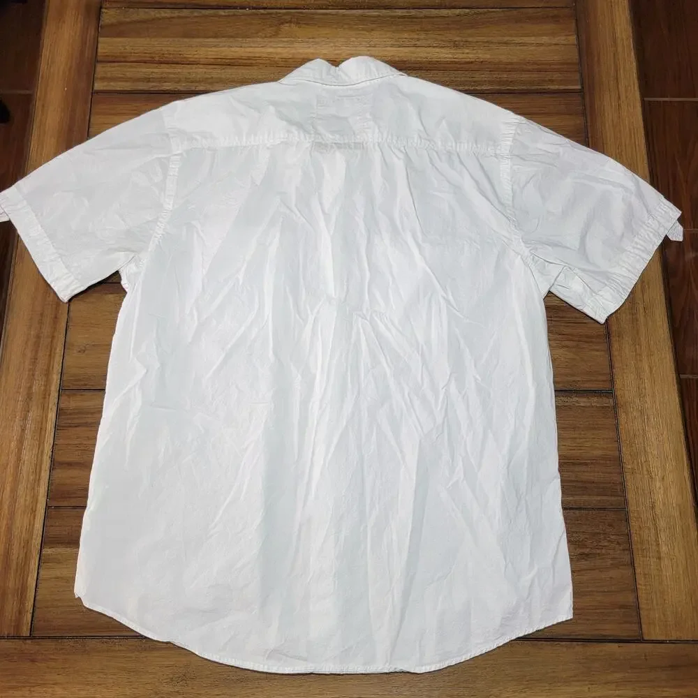 Just A Cheap Shirt White Full Button w/ Patches - Size XXL*